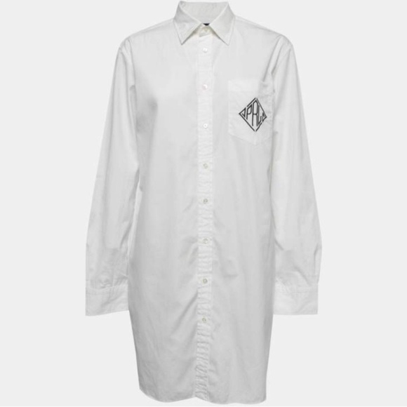 POLO Ralph Lauren Womens size 6 White Monogram Tunic - Picture 1 of 13
